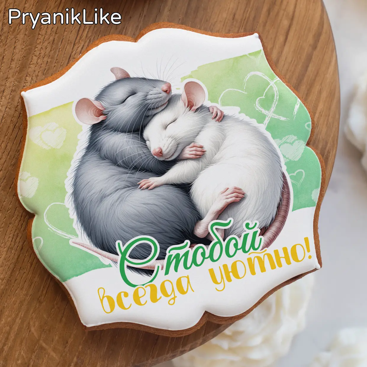 Пряник фигурный квадрат (10-10 см.) 02